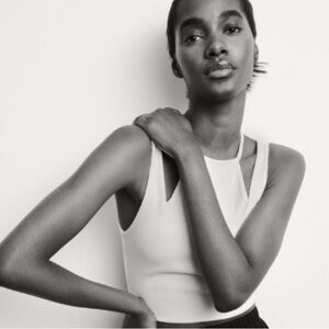 ZARA White Cut Out Tank Top